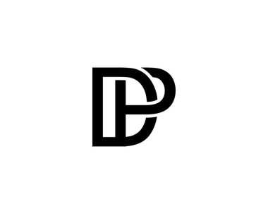 DP logo tasarım vektör şablonu. DP