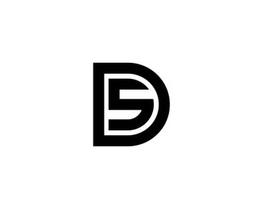 DS logo tasarım vektör şablonu. DS