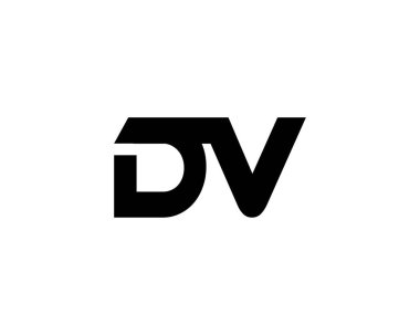 DV Logo tasarım vektör şablonu. DV