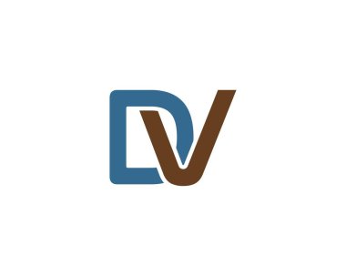 DV Logo tasarım vektör şablonu. DV