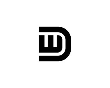 DW logo tasarım vektör şablonu. DW