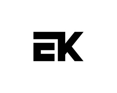 EK Logo tasarım vektör şablonu. EK
