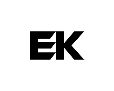 EK Logo tasarım vektör şablonu. EK