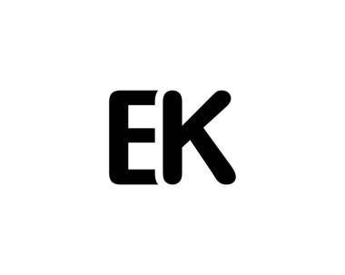 EK Logo tasarım vektör şablonu. EK