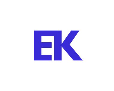 EK Logo tasarım vektör şablonu. EK