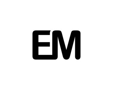 EM logo tasarım vektör şablonu. EM