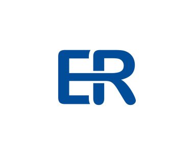 ER Logo tasarım vektör şablonu. Acil