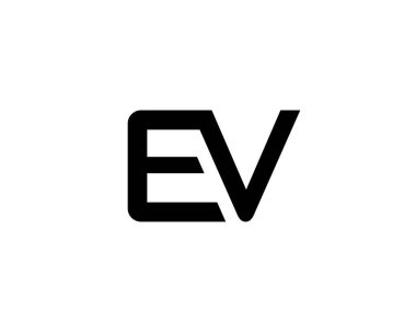 EV logo tasarım vektör şablonu. EV
