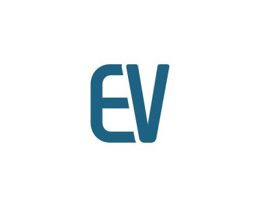 EV logo tasarım vektör şablonu. EV