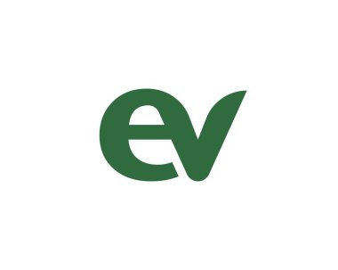 EV logo tasarım vektör şablonu. EV