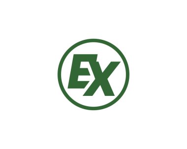 EX Logo tasarım vektör şablonu. EX