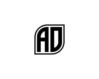 AD logo tasarım vektör şablonu. AD