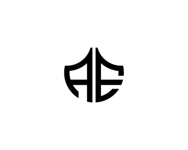 AE logo tasarım vektör şablonu. AE