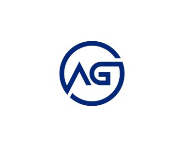 AG Logo tasarım vektör şablonu. AG