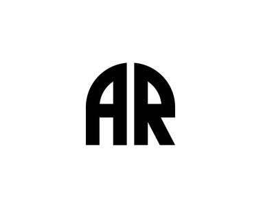 AR Logo tasarım vektör şablonu. AR