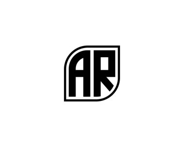 AR Logo tasarım vektör şablonu. AR