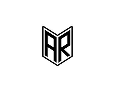 AR Logo tasarım vektör şablonu. AR