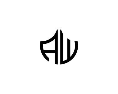 AW Logo tasarım vektör şablonu. AW