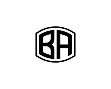 BA logo tasarım vektör şablonu. BA