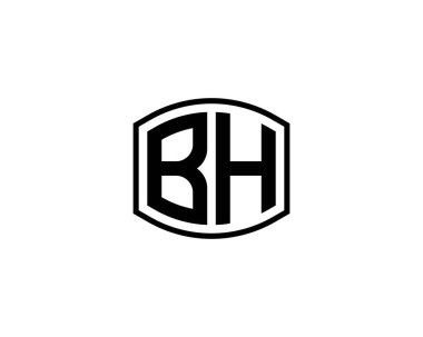 BH Logo tasarım vektör şablonu. BH