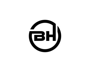 BH Logo tasarım vektör şablonu. BH