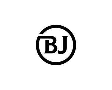 BJ logo tasarım vektör şablonu. BJ