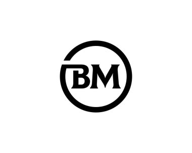 BM Logo tasarım vektör şablonu. BM