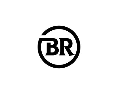 BR logo tasarım vektör şablonu. BR