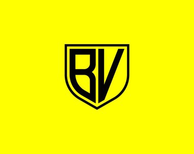 BV Logo tasarım vektör şablonu. BV