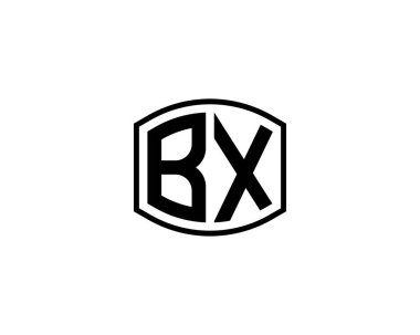 BX Logo tasarım vektör şablonu. BX