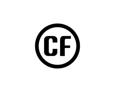 CF Logo tasarım vektör şablonu. CF