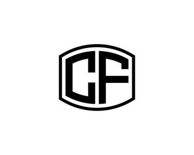 CF Logo tasarım vektör şablonu. CF