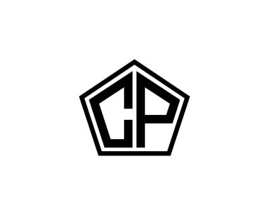 CP logo tasarım vektör şablonu. CP