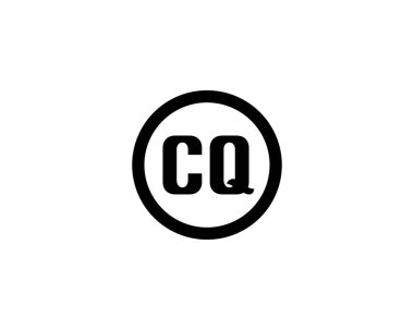CQ logo tasarım vektör şablonu. CQ