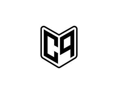 CQ logo tasarım vektör şablonu. CQ