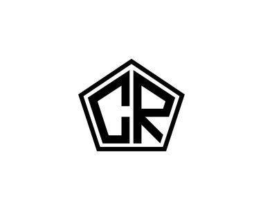 CR logo tasarım vektör şablonu. CR