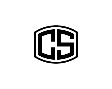 CS Logo tasarım vektör şablonu. CS