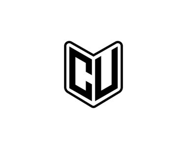 CU Logo tasarım vektör şablonu. İşlemci
