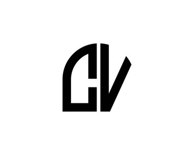 CV logo tasarım vektör şablonu. Özgeçmiş