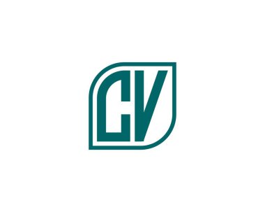 CV logo tasarım vektör şablonu. Özgeçmiş