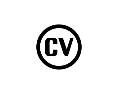 CV logo tasarım vektör şablonu. Özgeçmiş