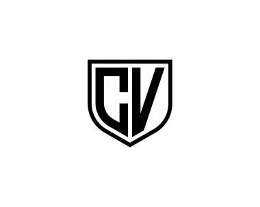 CV logo tasarım vektör şablonu. Özgeçmiş