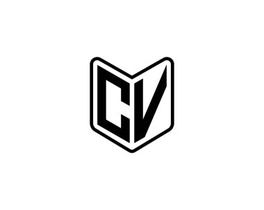 CV logo tasarım vektör şablonu. Özgeçmiş