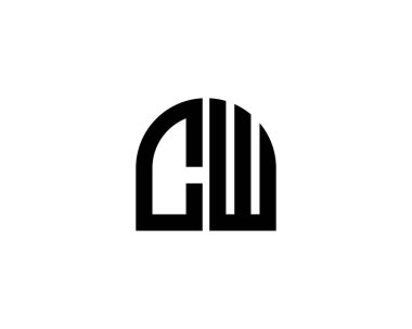 CW logo tasarım vektör şablonu. CW