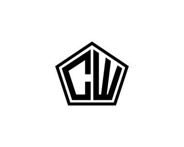 CW logo tasarım vektör şablonu. CW