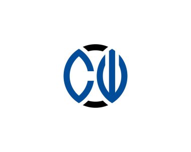 CW logo tasarım vektör şablonu. CW