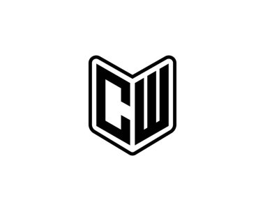 CW logo tasarım vektör şablonu. CW