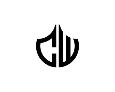 CW logo tasarım vektör şablonu. CW