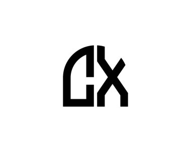 CX Logo tasarım vektör şablonu. CX