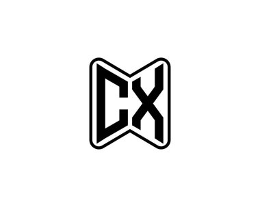 CX Logo tasarım vektör şablonu. CX
